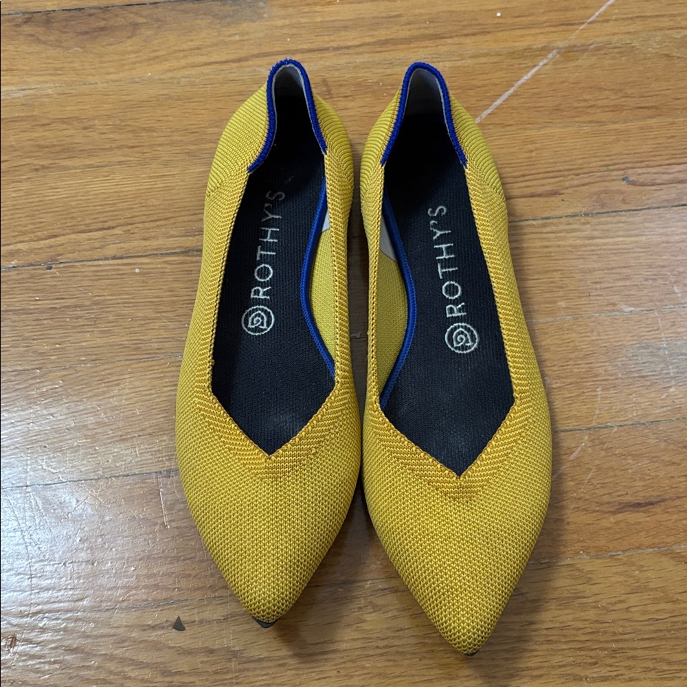 Rothy's Mustard Yellow Pointed Flats